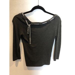 Grey Off The Shoulder Sweater